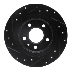 Buick Verano Brake Rotor (1) - Rear Right - R1 Concepts - Drilled & Slotted - Black - `11-`19